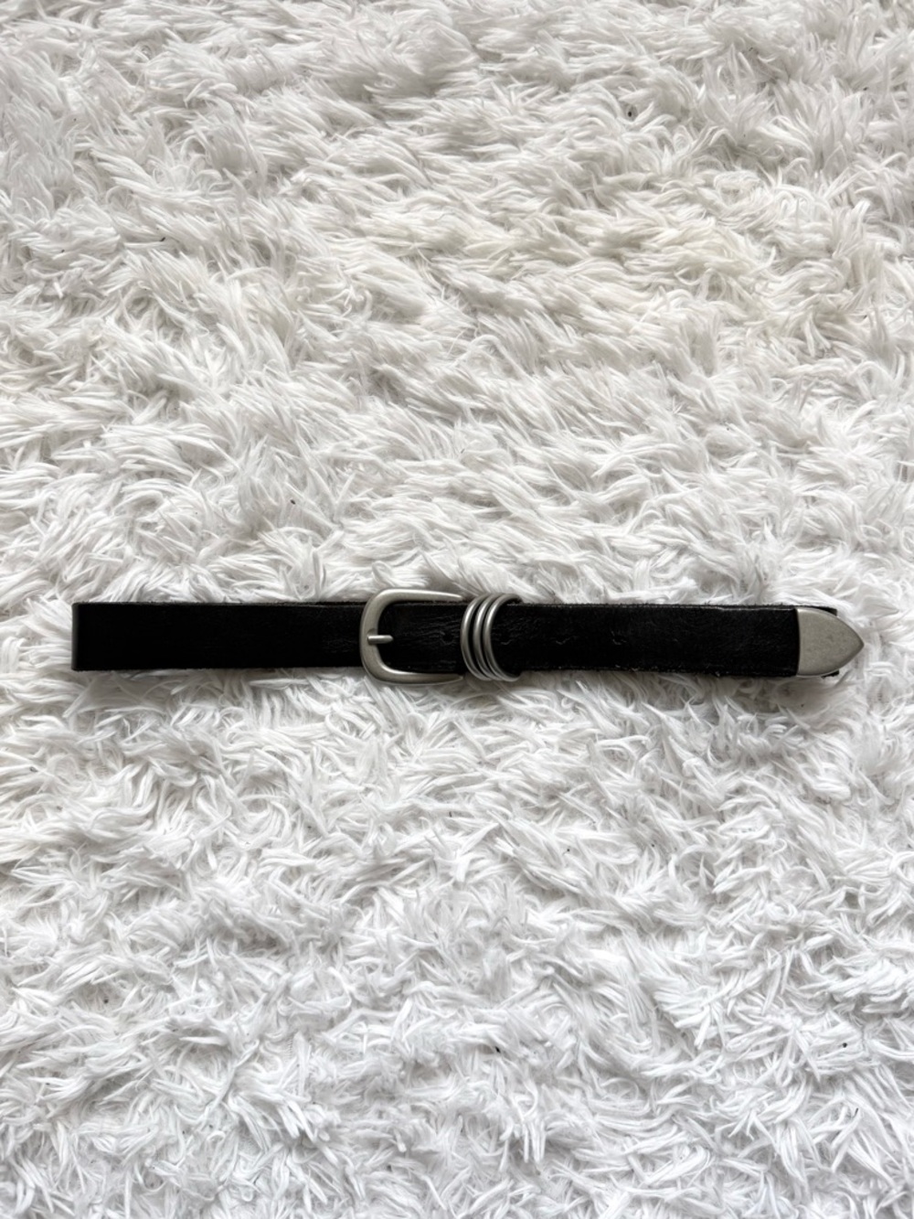 Urban Outfitters Black Leather Belt with Silver Hardware